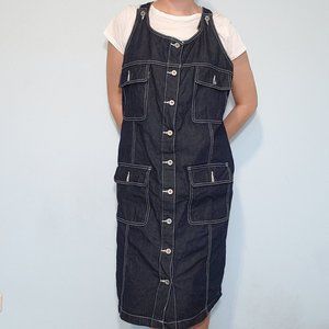 ADORABLE DENIM OVERALL JUMPER DRESS 💙